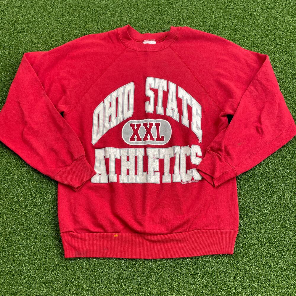 Vintage Red Ohio State University Buckeyes Crewneck Sweatshirt Sz M